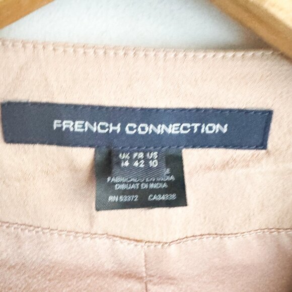 French Connection Nude Beige Pink Beaded open Front Blazer 10 - Picture 8 of 8